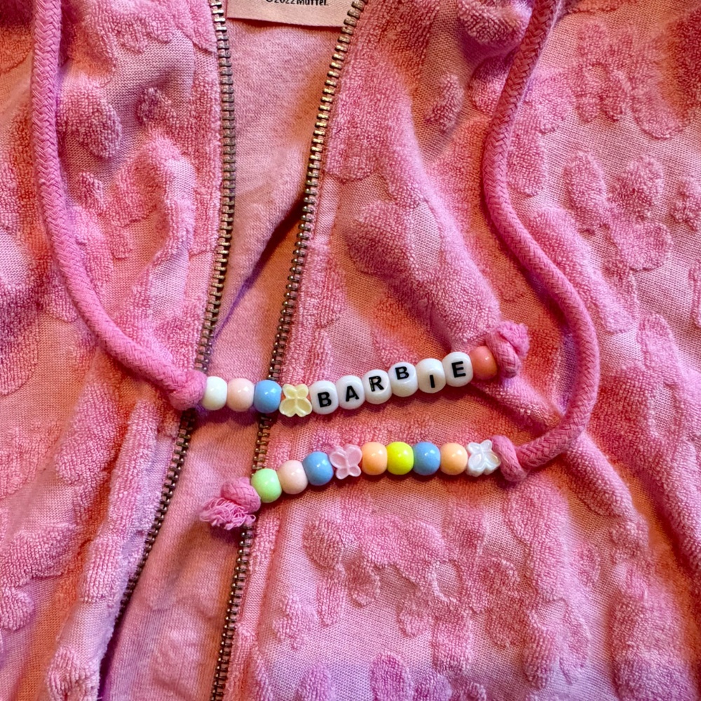 Barbie™ Pink Floral Cropped Zip-Up Hoodie - Picture 12 of 14